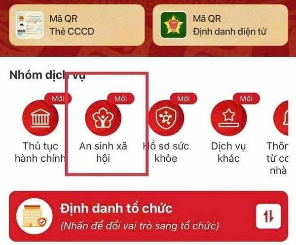 Hướng dẫn tích hợp TÀI KHOẢN HƯỞNG AN SINH XÃ HỘI trên VNeID