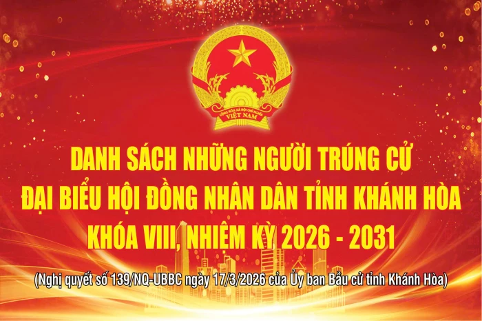 Danh sách những người trúng cử đại biểu HĐND tỉnh Khánh Hòa nhiệm kỳ 2026 - 2031